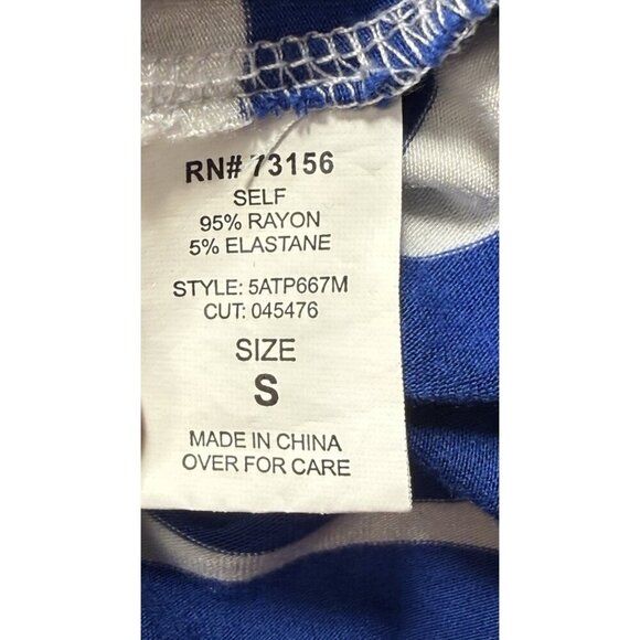 Athleta Skirt Women's S Blue White Stripe Fold Over Maxi Long Length Rayon Blend - Picture 5 of 8